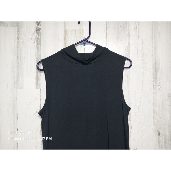 H By Halston Women's Small Black Mock Neck Sleeveless Dress - Picture 3 of 8